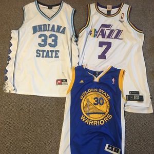 Authentic basketball jerseys.